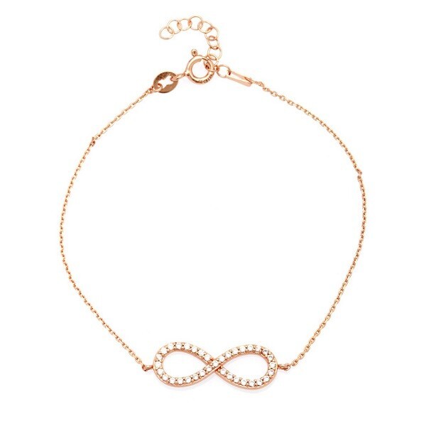 Браслет из стерлингового серебра Rose GP CZ Infinity 7 7190₽