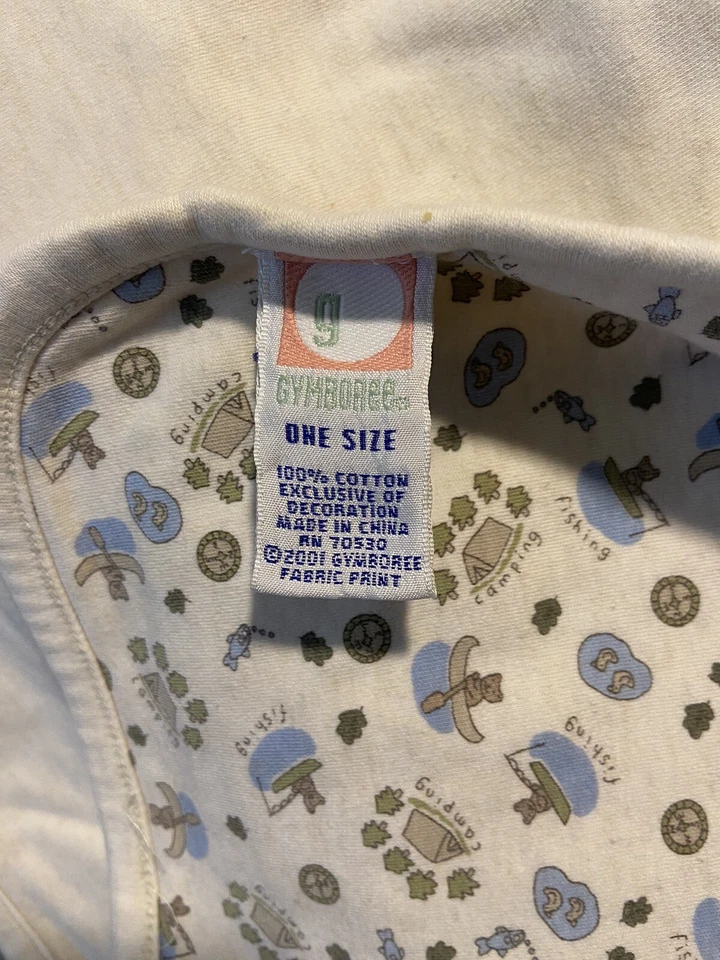 De colección Gymboree 2001 Tienda de campaña Happy Campers Rana Árboles Canoa Bebé Manta Foto 4 de 4