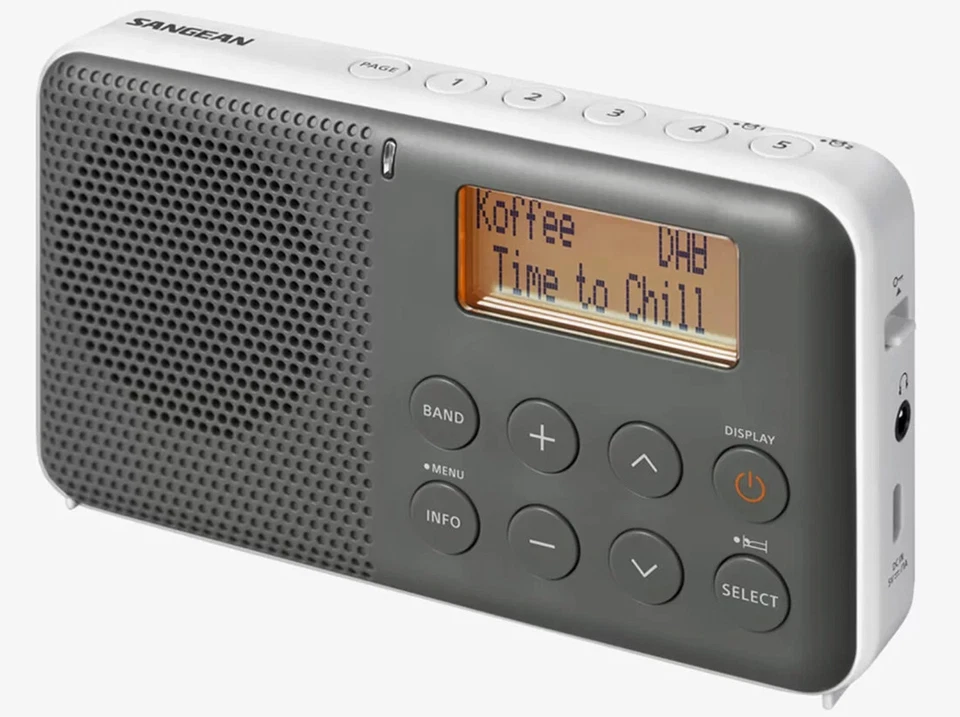 Sangean DAB+/FM Re-Chargeable Digital Pocket Radio+30 Pre-sets Grey/White-DPR64 - Image 4 of 4