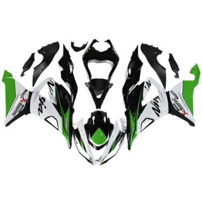 【15p新品】ターボX White Black Green Fairing Fit for Kawasaki ZX-6R ZX6R 636 2013