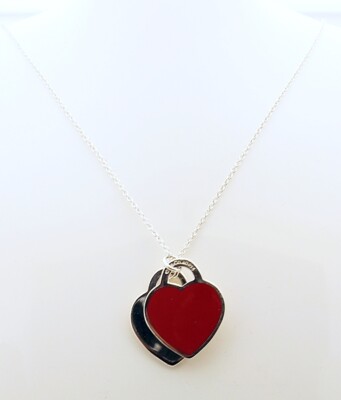 【Tiffany & Co】Return to Tiffany Red Double Heart Tag TIFFANY & Co. Return to Tiffany Red Double Heart Tag Pendant