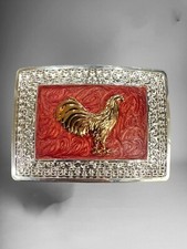 Rooster Western Cowboy Belt Buckle Hebilla Vaquera Rodeo Con Gallo