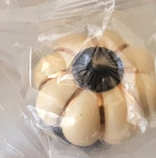 6 Ceramic Ivory Pumpkin Shaped Drawer Knobs 1.5" Hardware Included Retro NIP