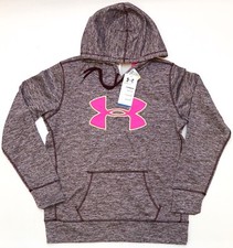 New Under Armour Women's Loose Fit Cold Gear Heather Purple Hot Pink Hoodie S