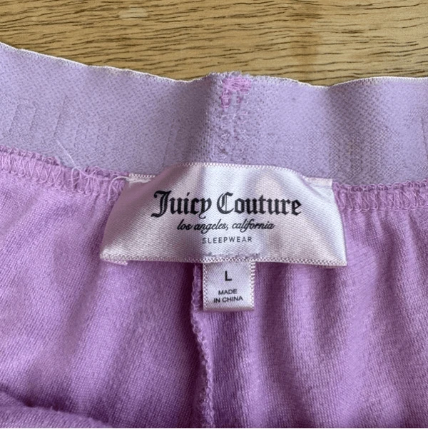 Mini Pantalones Cortos Juicy Couture Rosa Terciopelo Vellón Pijama Salón Talla Grande Foto 2 de 4