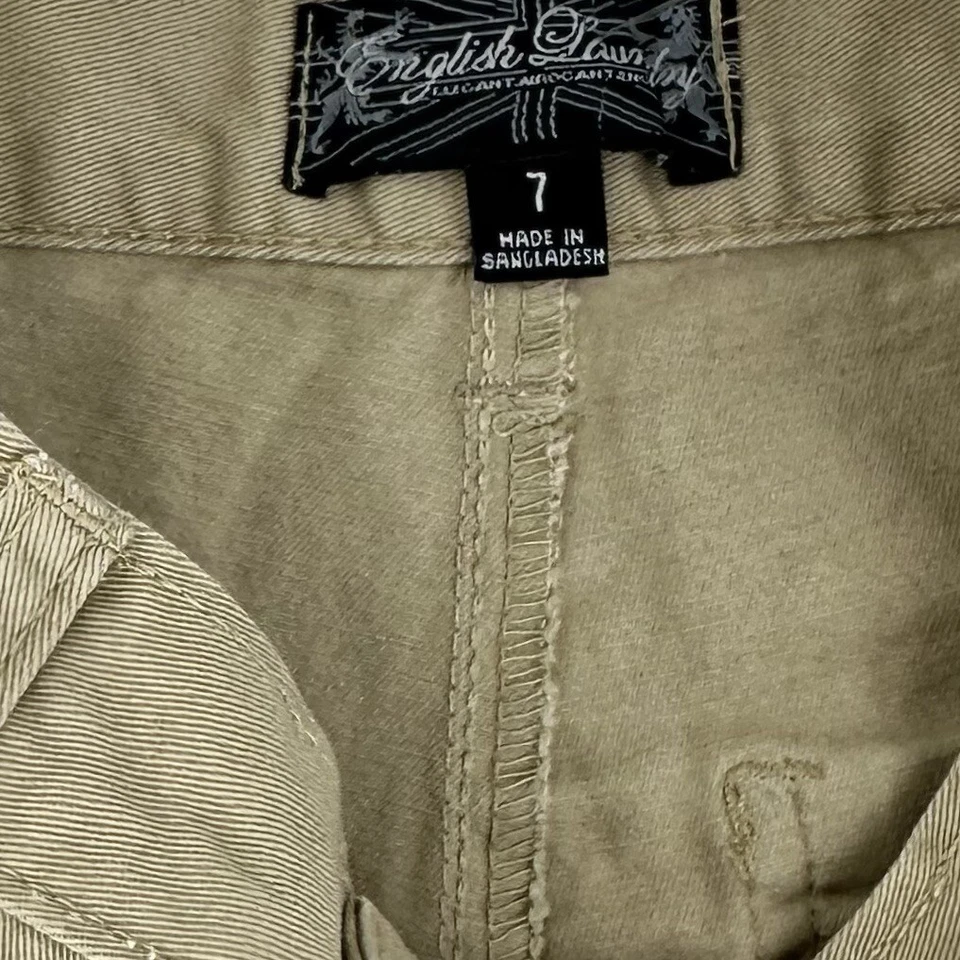 Pantalones Cortos Informales Chinos Clásicos Frente Plano Algodón Caqui English Laundry Niños Talla 7 Foto 3 de 3