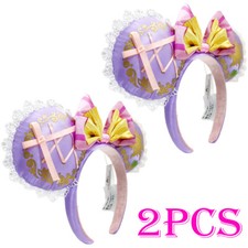2PCS Disney Parks Rapunzel Tangled Pascal Mickey Ears Minnie Headband Disneyland