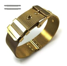 Thin Stainless Steel Metal Gold Mesh Replacement Watch Band Strap 5108