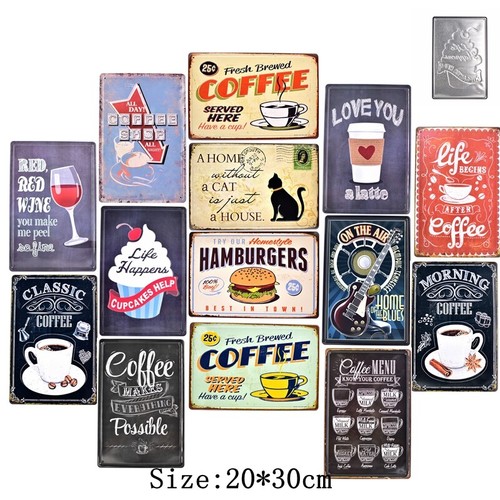 Vintage Metal Tin Signs Coffee Shop Retro Decor Cafe Art Wall Poster eBay