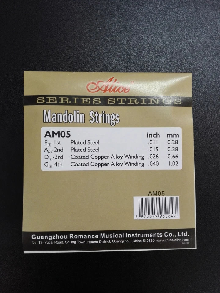 Alice AM05 Full Set Mandolin Strings,Loop End, E-A-D-G x2, 0.011 ~ 0.040inch - Image 3 of 4