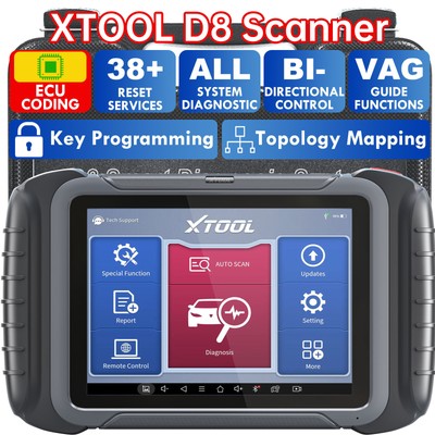 XTOOL D8 Car Bidirectional Scanner Key programming E/CU Coding Topology Mapping