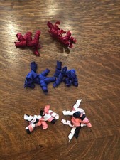 Gymboree Curly Bow Barrettes for Toddlers 3 Pair red, navy blue  peach multi