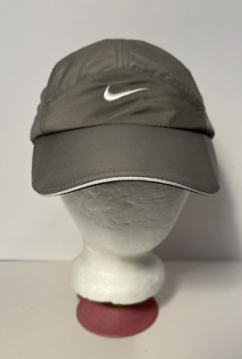 VTG Nike Tailwind Fit Dry 7 Panel Hat Cap Gray Adjustable Strapback Lightweight