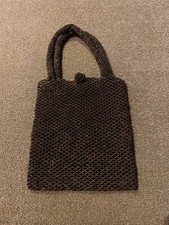 Vintage Dark Gold Mesh Metal Heavy Handbag Purse Small TD