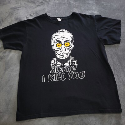 anvil globe keiko サイン入りTシャツ Ｍ Vtg Jeff Dunham Silence I Will Kill You Uncensored Y2K Black L