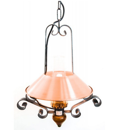 Cruccolini Linea Baita Lampadario Rustico Legno Ferro e Rame 1 Luce
