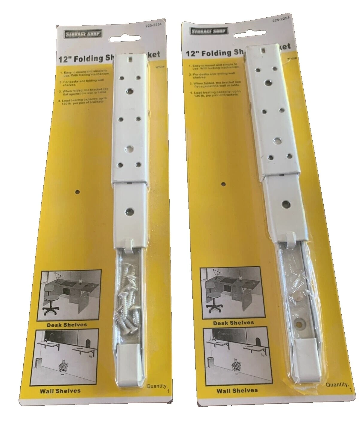 White Steel Home Improvement Shelf Brackets