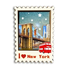 New York America Refrigerator magnet 3D travel souvenirs wood