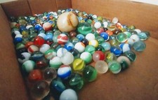 Vintage Marble Lot - 3 1/2 Pounds Mixed Colors Variety, w/ Large Shooter