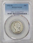 1932 D Washington Quarter PCGS VG10 Nice Original luster PQ New Holder #U39