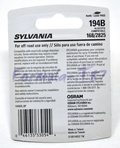 Sylvania LED Light 194 T10 Blue 10000K Two Bulbs License Plate Replace OE Fit - 第 3/12 張圖片