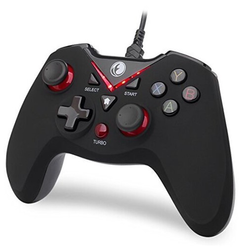 V-one Wired USB Gaming Controller Gamepad Joystick for PC (Windows Red