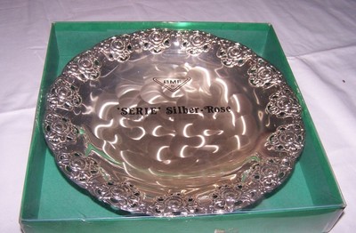 BMF Serie Silber Rose Schale Neu OVP versilbert  26cm vintage