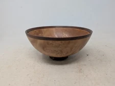 Hand Turned Maple Burl Wood Bowl Signed Carl’s 2014 (1)