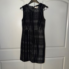 Diane von Furstenberg DVF Black White Geometric Wool Blend Shift Dress 6