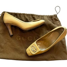 Vintage Gucci Camel Leather GG Logo Pumps 5 US /35C EU READ
