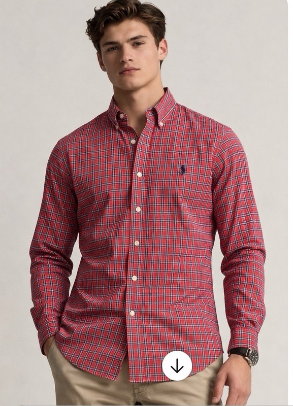 Ralph Lauren Men's Plaid Button Down Long Sleeve Shirt Size~ Medium