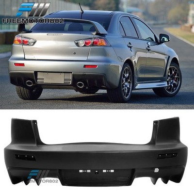 Fits 08-15 Mitsubishi Lancer Sedan EVO X Style Rear Bumper Cover
