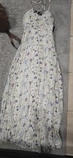 NWT Express Pleated Cream Floral Maxi Dress Perfect For Spring