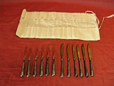 Jugendstil 12 Teile Obstbesteck 800er Silber vergoldet Punze 800, Krone, CLM?