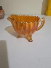 Vintage Marigold Carnival Glass, Footed Milk Jug/creamer