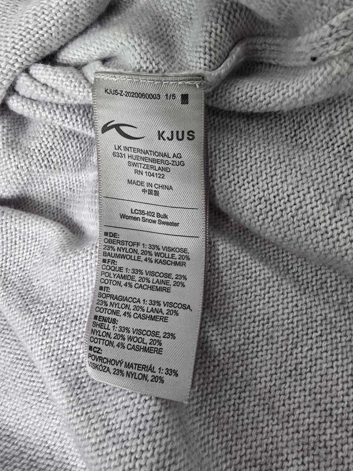 KJUS Women's Ski Snow Sweater Cashmere Blend Turtleneck Alpine Goat Women's 36/S