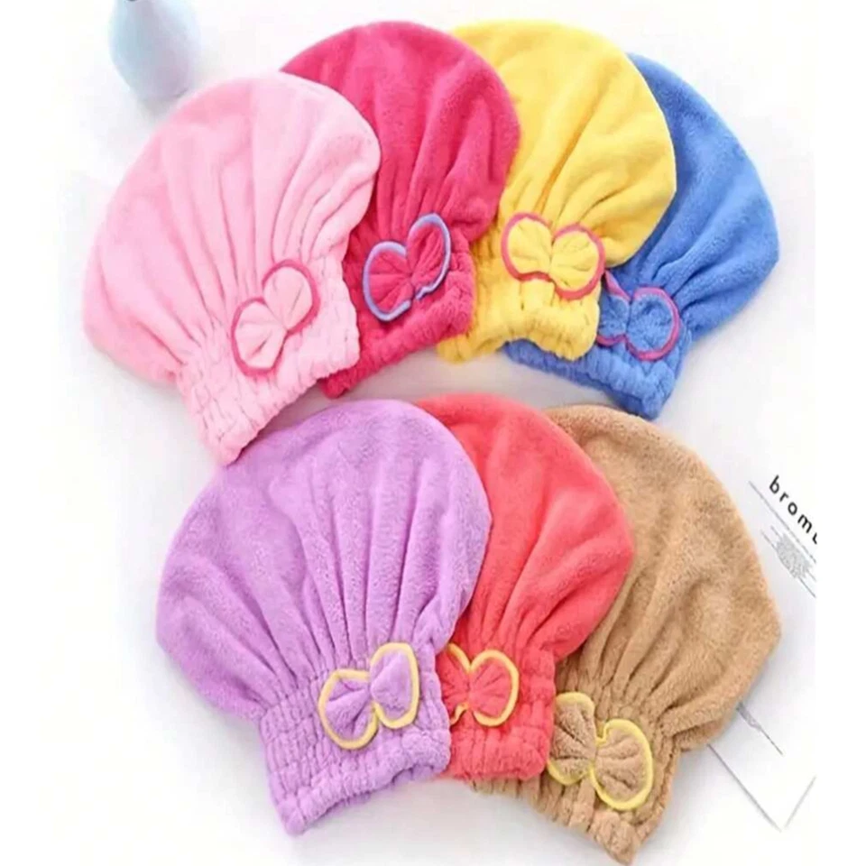 Women Hair Towel Quick Drying Turban Ultra Soft Absorbent Hair Drying Shower Cap - Image 2 of 4