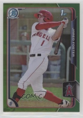 2015 Bowman Draft Chrome Green Refractor 11/99 Jared Foster #101 sh7