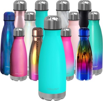 CHILLOUT LIFE Stainless Steel Water Bottle for Kids School: 12 oz Double Wall In