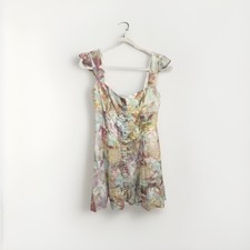 GUESS Pastel Floral Mini Dress in Mint, Pink, Lavender Small
