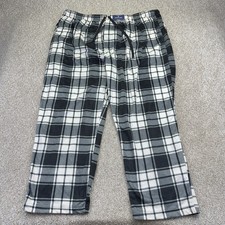 NEW Stafford Pajama Pants Mens Regular Fit 4XL 46x32 Gray Black Soft Fleece