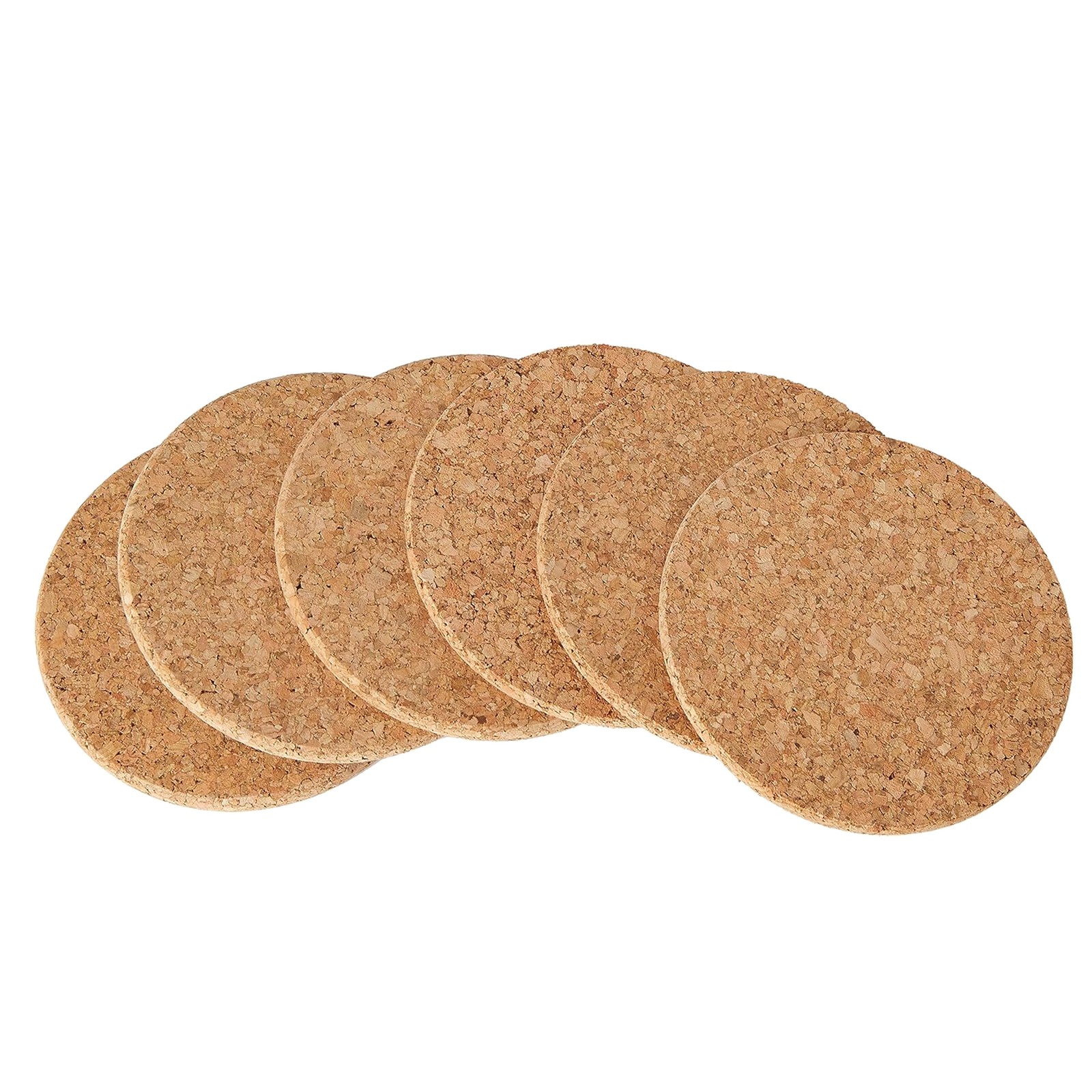 APOLLO SET OF 6 HEAT RESISTANT CORK ROUND COASTERS PLACEMENT TABLE MAT MUG PAD