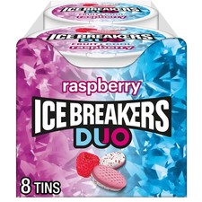 ICE BREAKERS Duo Sugar Free Mints Raspberry 1.3 Ounce Pack of 8