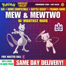 Pokemon SCARLET  VIOLET   6IV MEW  MEWTWO    BATTLE READY    EV'D   