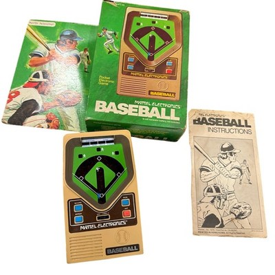 VTG Mattel Electronics Baseball Handheld Game Works w/ Box & Manual 1978 - READ