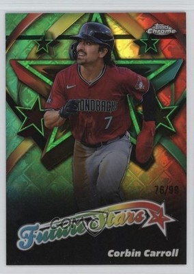 2025 Topps Chrome Logofractor Edition Green Refractor 76/99 Corbin Carroll s5j