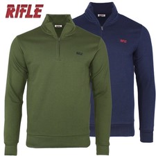 Felpa invernale uomo mezza zip RIFLE blu e verde militare M L XL XXL 3XL