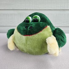 Russ Berrie Ferky the Green Frog Plush 11" Toad VTG Round