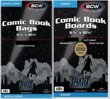 25 Pack BCW 2Mil Current Modern Poly Bags  Comic Boards Acid Free Safe Storage