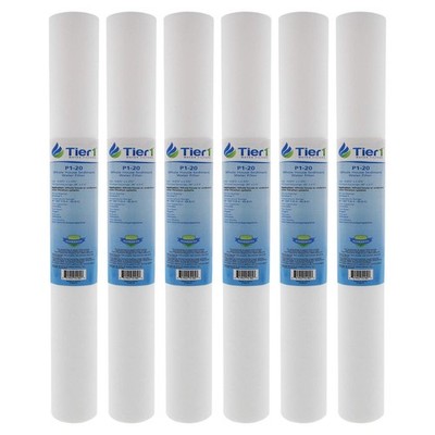 20x2.5 Inch 1 Micron Purtrex PX01-20 Polypropylene Sediment Water Filter 6 Pack